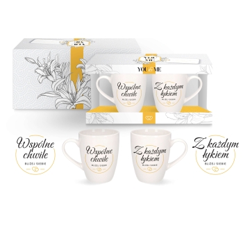 Zestaw 2 kubków You&Me - Wspólne chwile bliżej siebie/Z każdym łykiem bliżej siebie